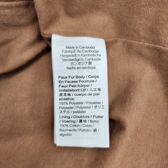 J. CREW Faux Sherpa Barn Jacket Tan Pockets Button Up - Picture 6 of 6